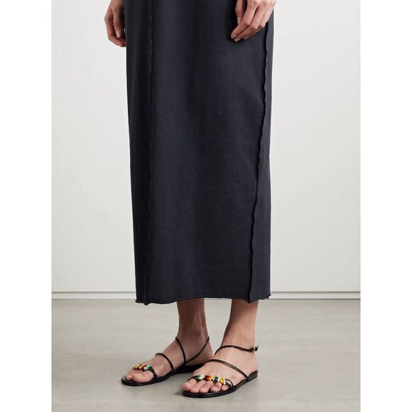 KHAITE Loop Black Strappy Sandals with Colorful Beads - Picture 1 of 11